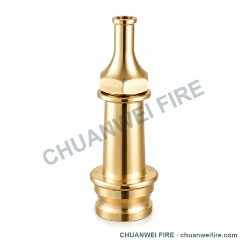 Brass-Finish Compact Straight-Stream Fire Hose Nozzle