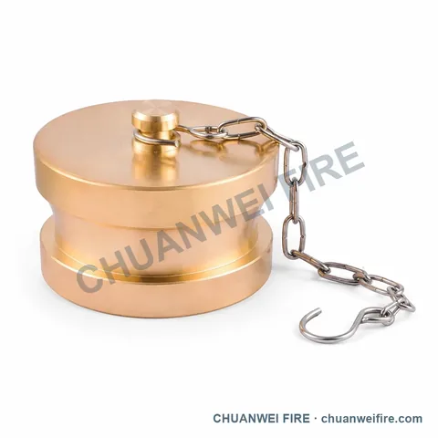 Brass-Finish Waist-Grooved Chained Blank Cap