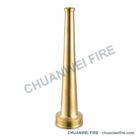 Brass-Finish Tapered Straight-Stream Fire Hose Nozzle