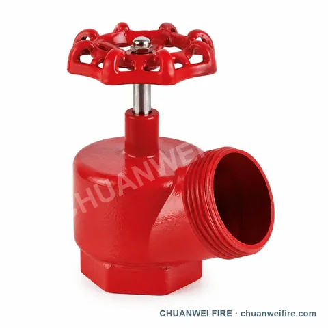 Red Angled-Outlet Fire Hose Valve