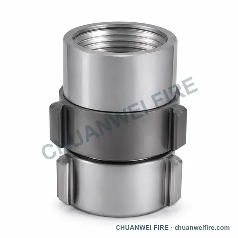 Silver-Finish Double-Lug Fire Hose Adapter