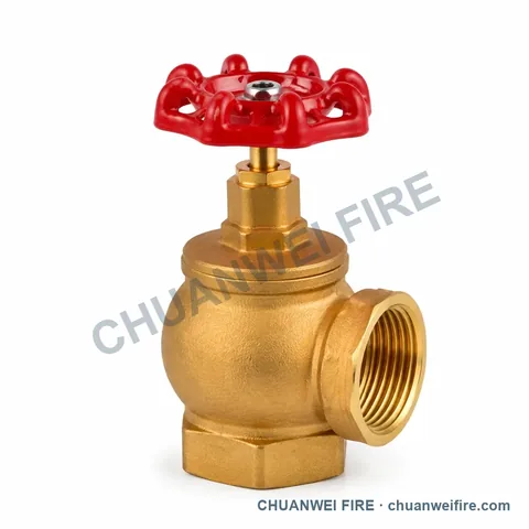 Brass-Finish Round-Body Female-Threaded Fire Hose Valve
