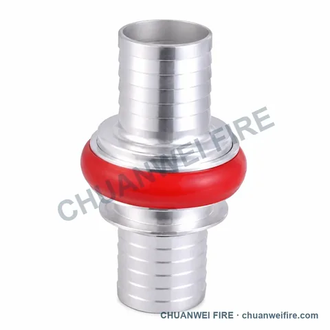 Silver-Finish Red-Seal Fire Hose Coupling