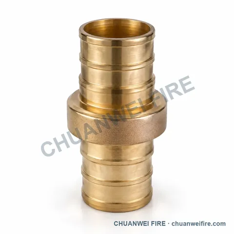 Brass-Finish Ring-Type Fire Hose Coupling