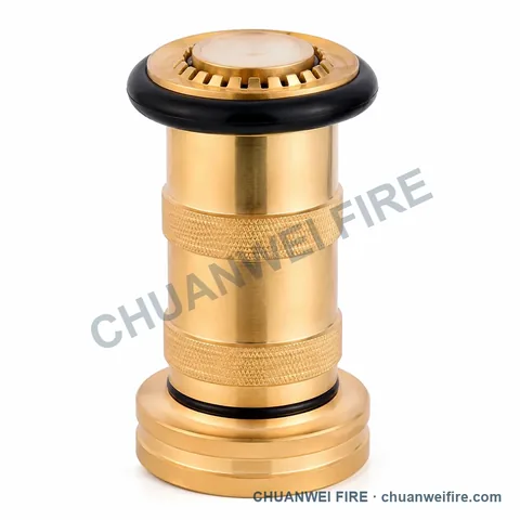 Brass-Finish Black-Seal Compact Spray Fire Hose Nozzle