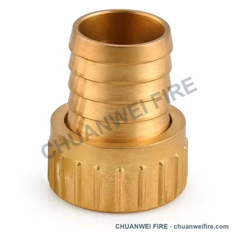 Brass-Finish Knurled Hose Tail Coupling