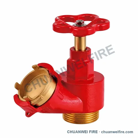 Red French-Pattern Capped Fire Hose Valve