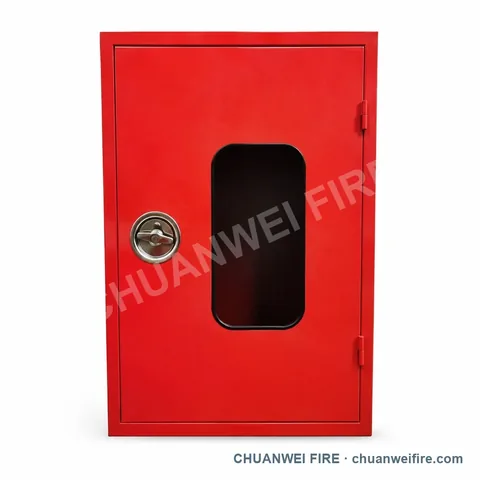 Red Center-Window Fire Equipment Cabinet