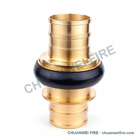 Brass-Finish Black-Seal Fire Hose Coupling