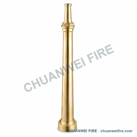 Brass-Finish Long Straight-Stream Fire Hose Nozzle