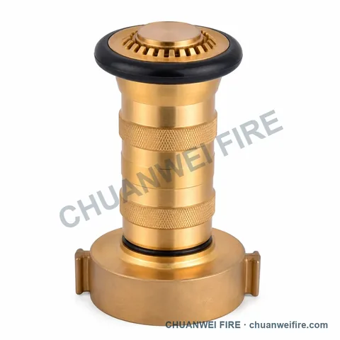 Brass-Finish Double-Lug Base Spray Fire Hose Nozzle