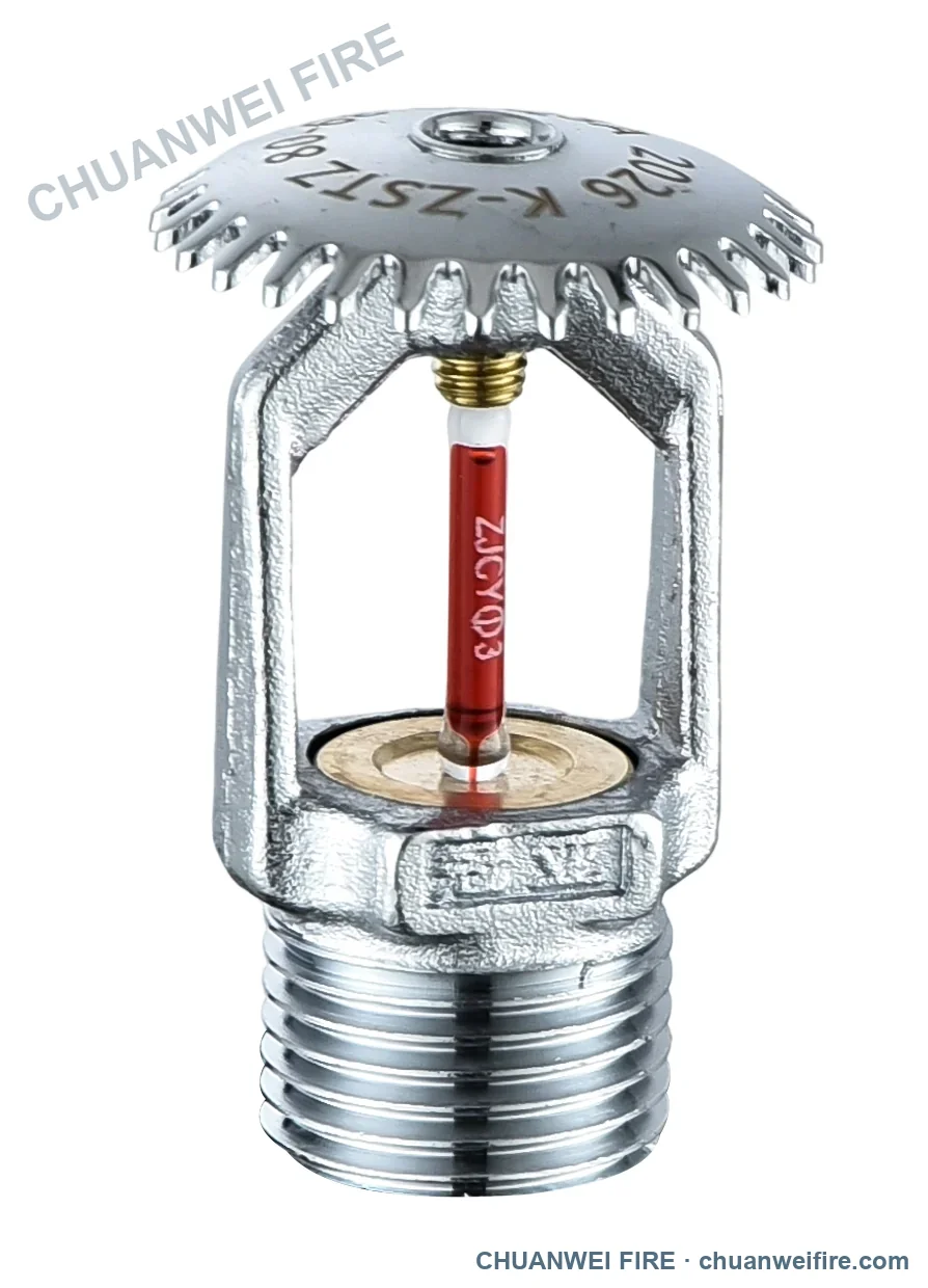 Enlarged quick-response glass bulb sprinkler