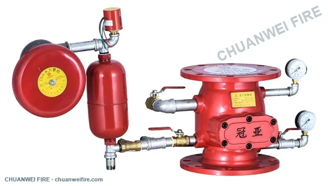 Flanged wet-alarm assembly — sample layout