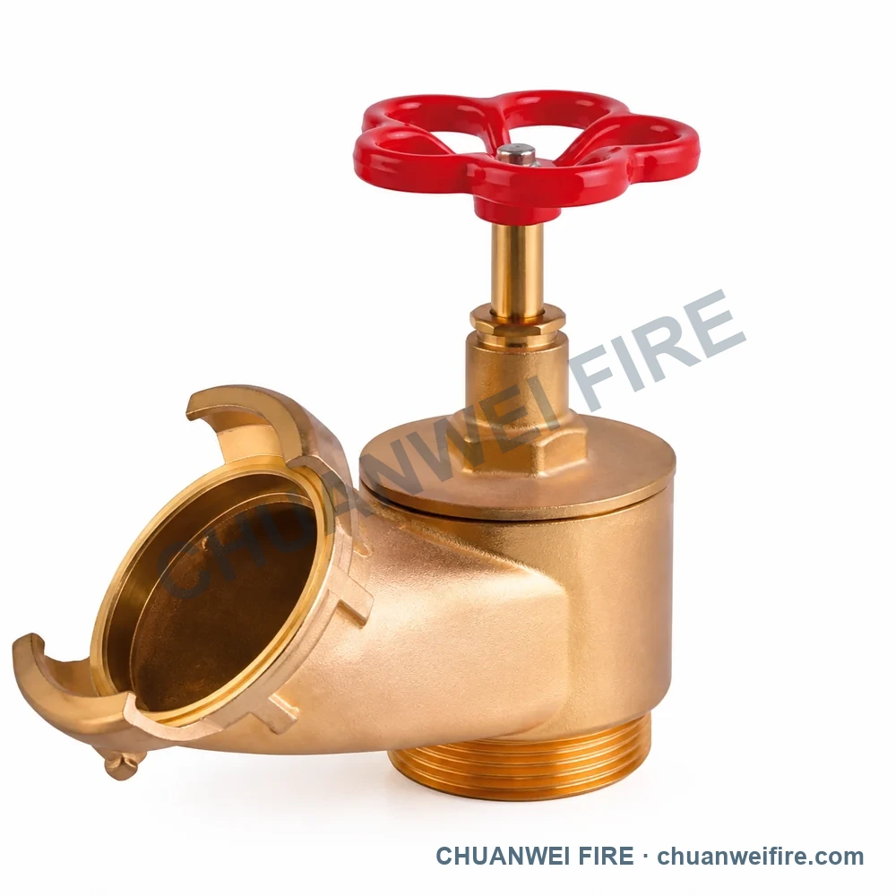 Catalog configuration illustration of Brass-Finish French-Connection Fire Hose Valve