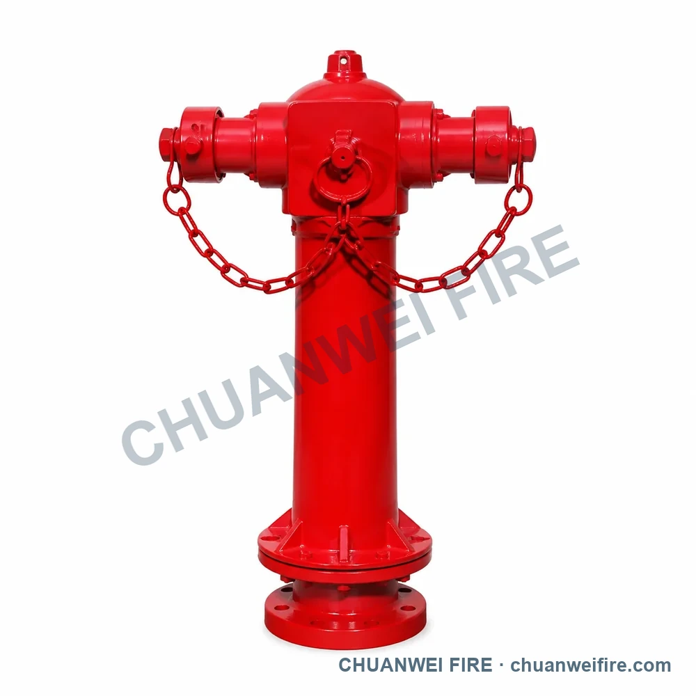 Catalog configuration illustration of Red Chained-Cap Standpipe Fire Hydrant
