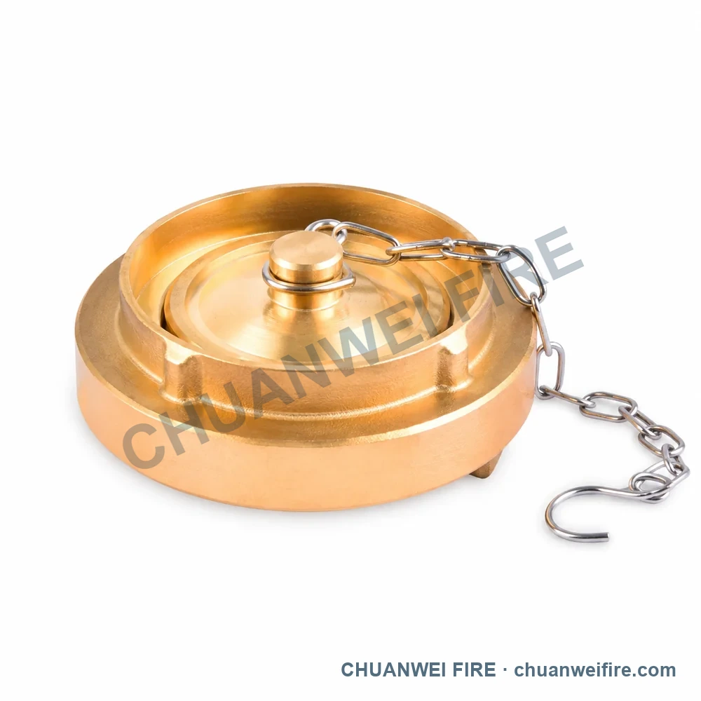 Catalog configuration illustration of Brass-Finish Disc-Type Chained Blank Cap
