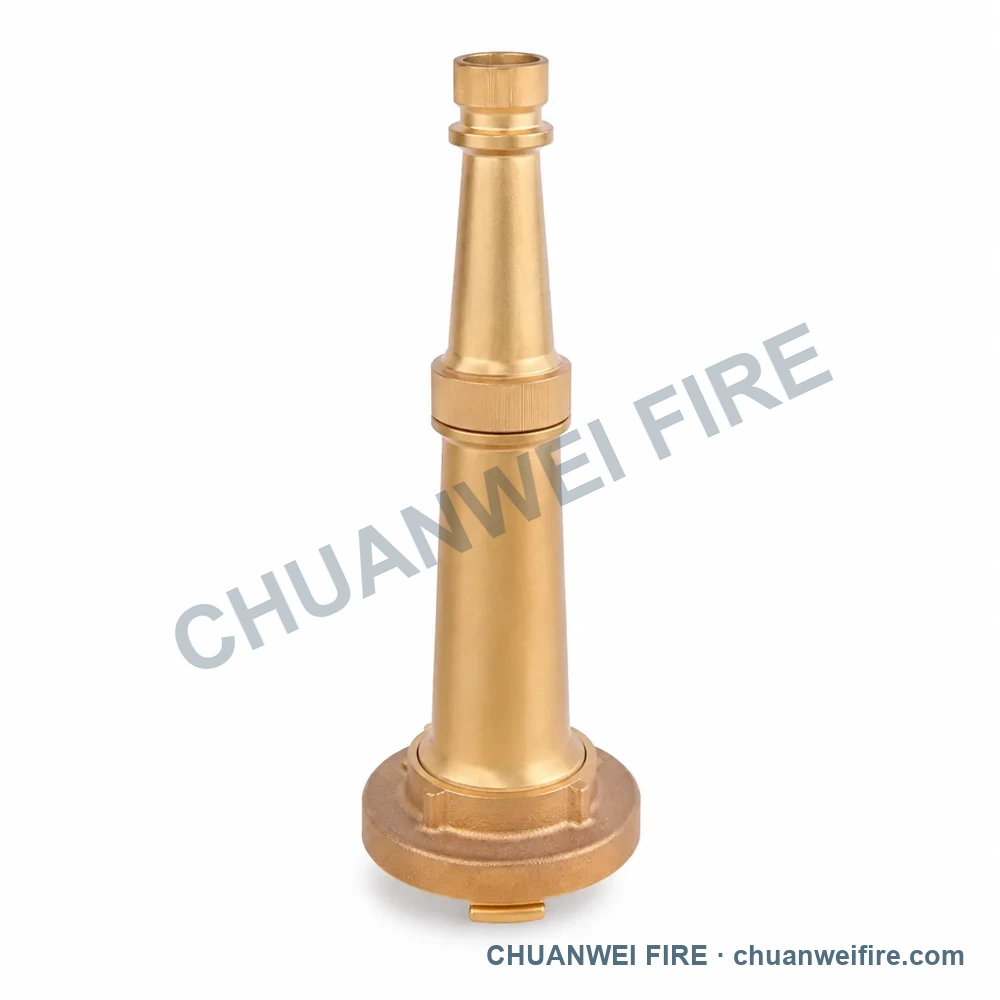 Catalog configuration illustration of Brass-Finish Segmented Claw-Coupled Fire Hose Nozzle
