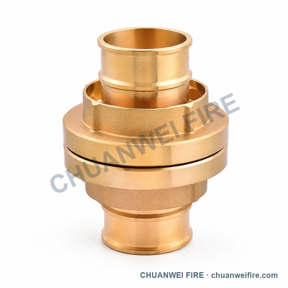 Catalog configuration illustration of Brass-Finish Hexagonal Ring-Type Fire Hose Coupling