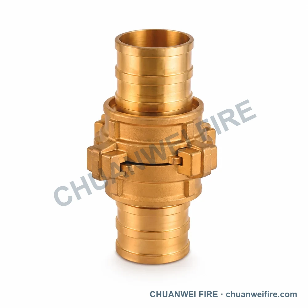 Catalog configuration illustration of Brass-Finish Claw Fire Hose Coupling
