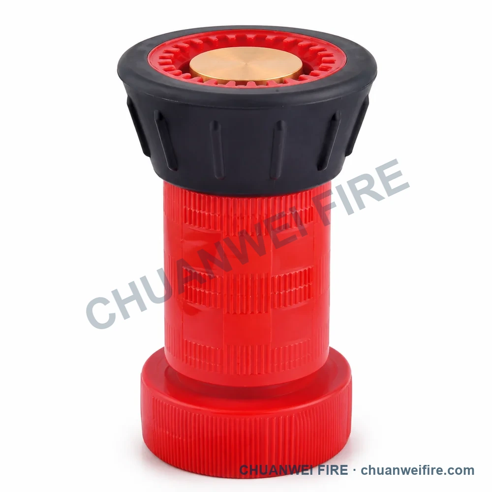 Catalog configuration illustration of Red Black Head Compact Fire Hose Nozzle