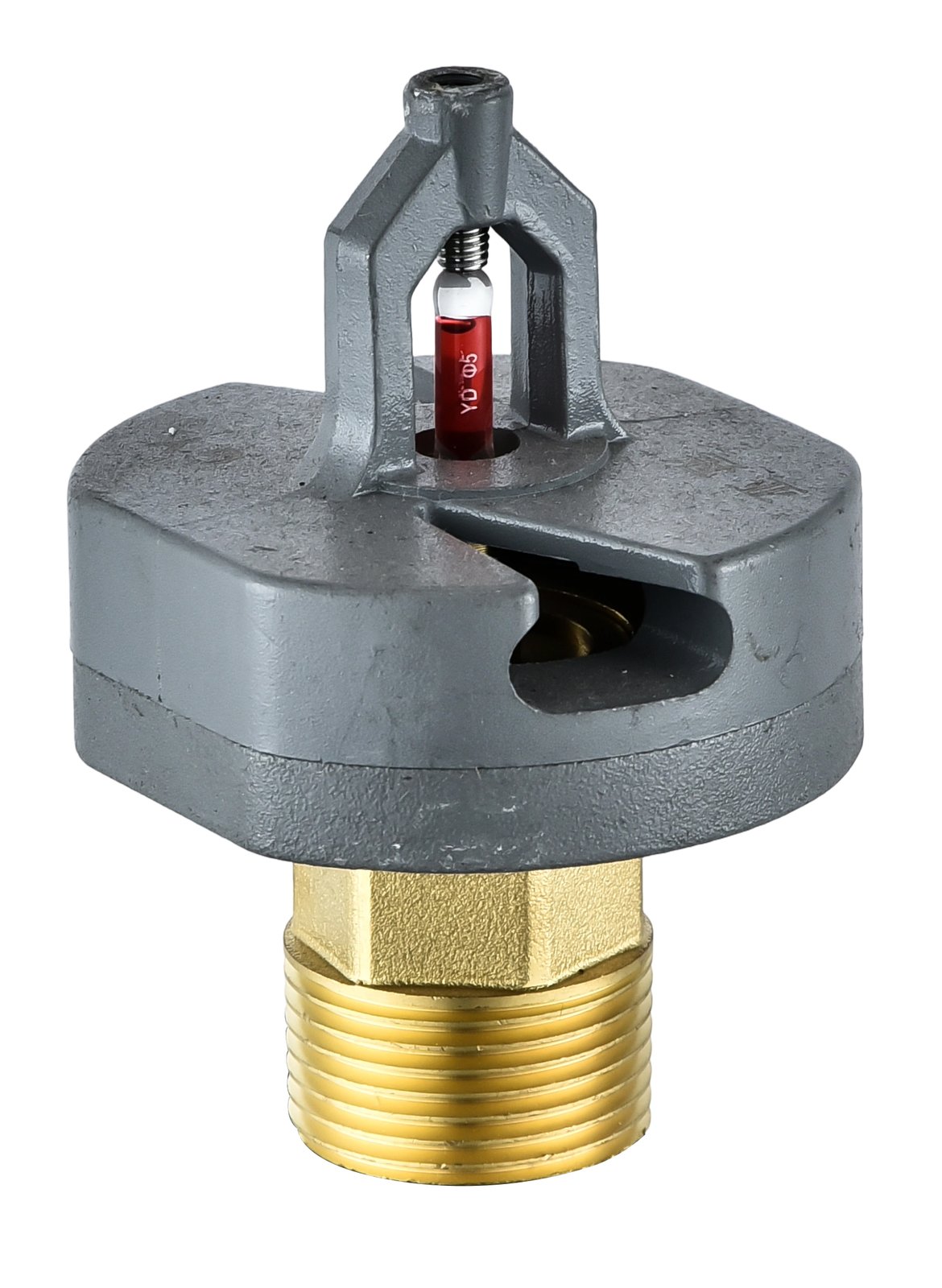 Deluge-system sprinkler sample with heat-responsive glass bulb