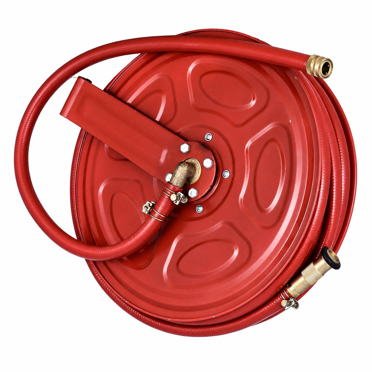 Enlarged jet spray fire hose reel